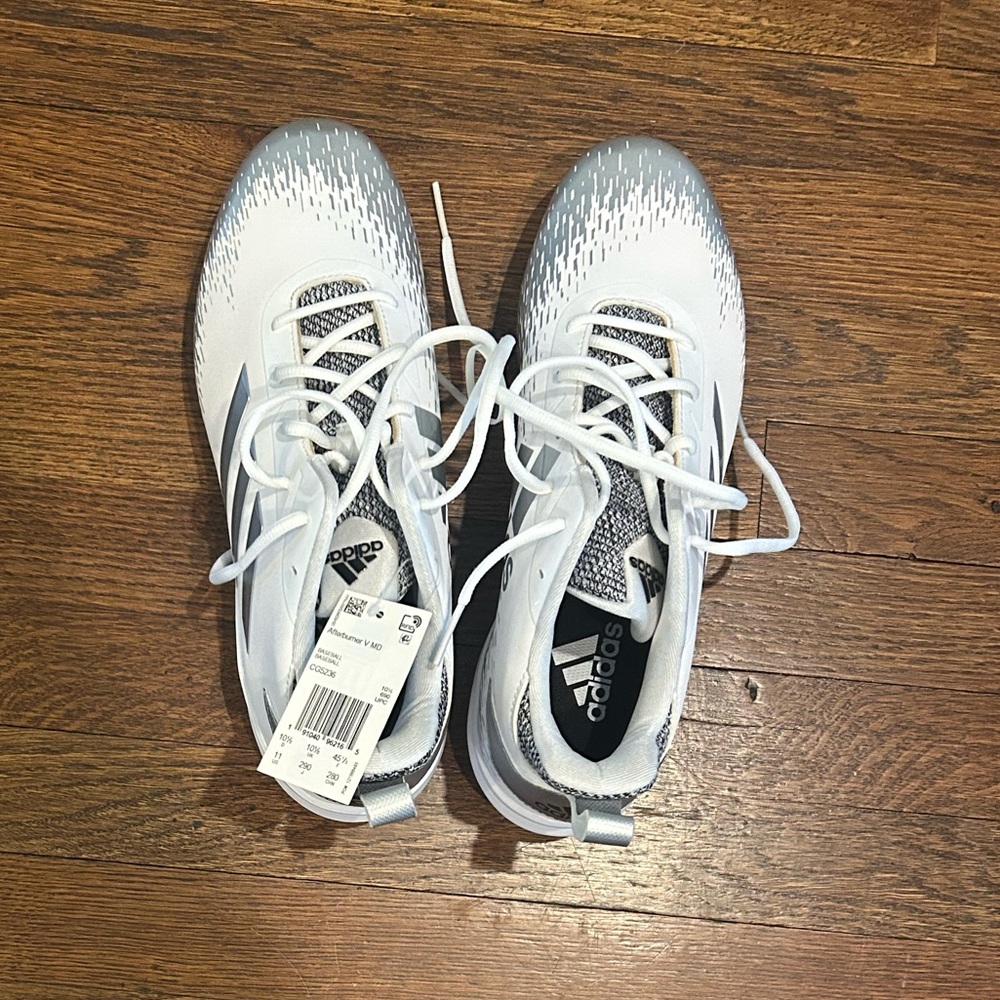 Adidas White and Gray baseball cleats